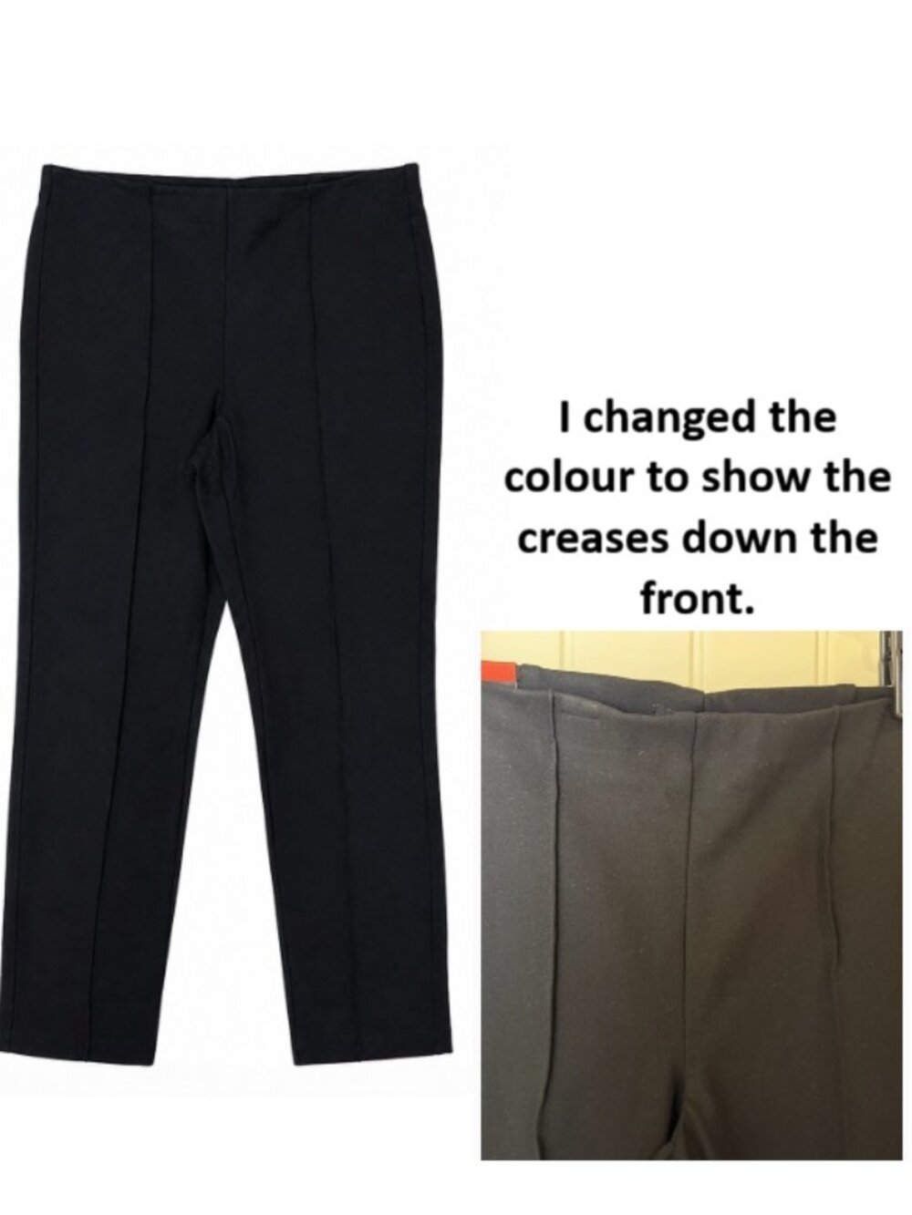 Banana Republic Ponte Pants Women’s M Black Tailored Crease Stretch Slim Leg NWT